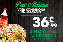 2 PIZZAS + 1 BOISSON